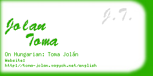 jolan toma business card