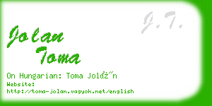 jolan toma business card
